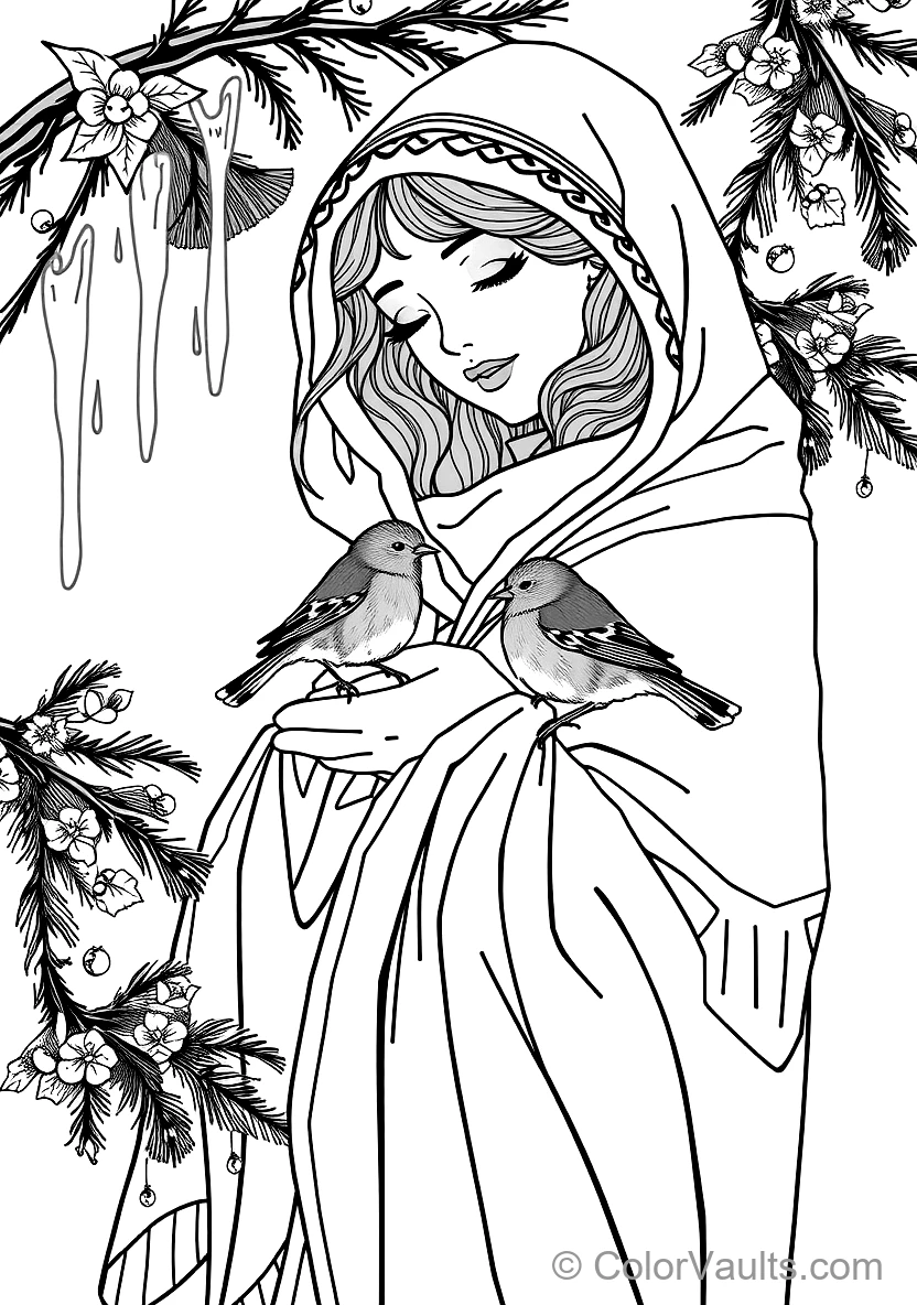 Art Nouveau Maiden in Embroidered Classical Robes