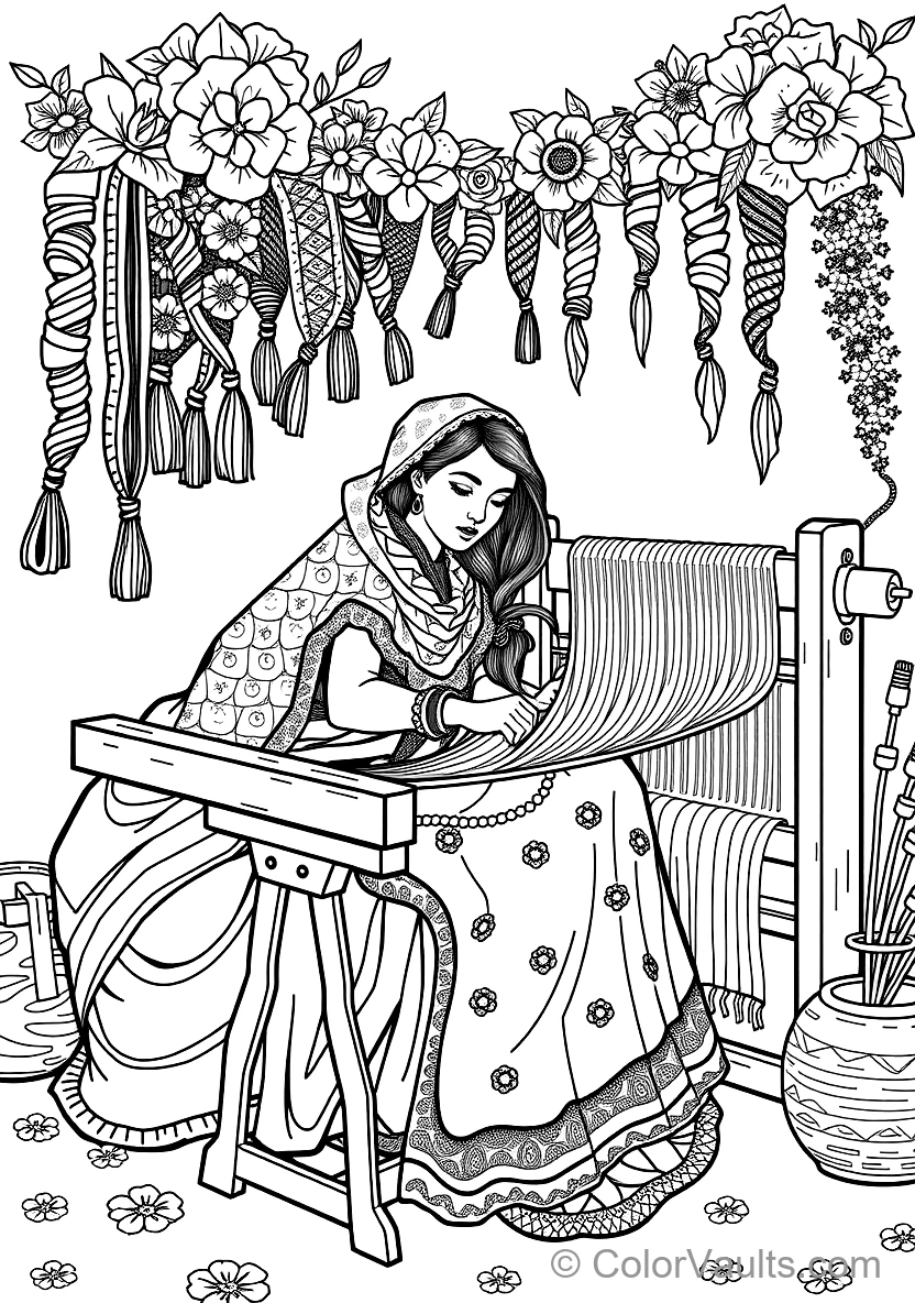 Mucha Style Harvest Goddess with Grapes and Wheat