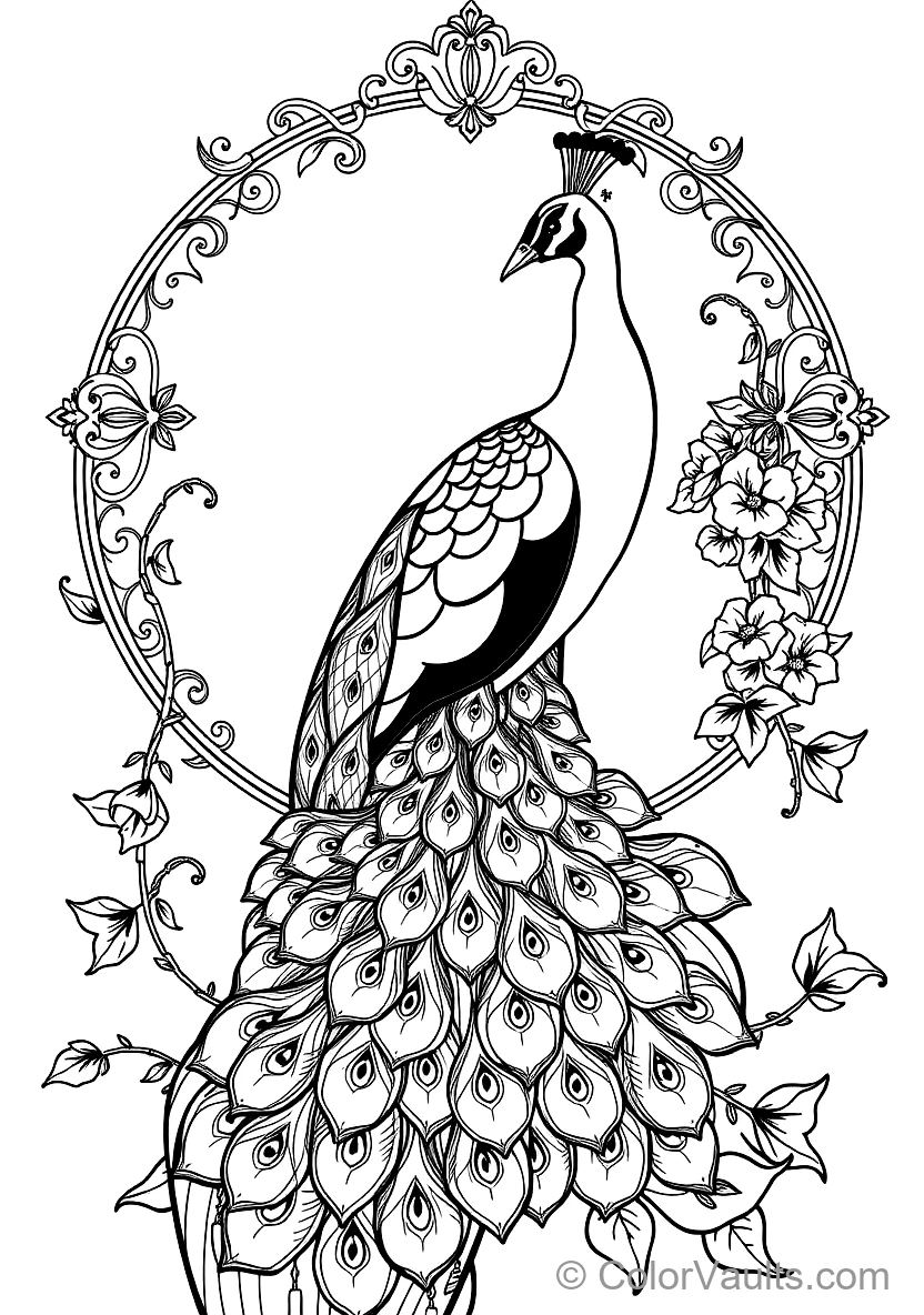 Art Nouveau Bohemian Lady with Peacock Feathers (2)