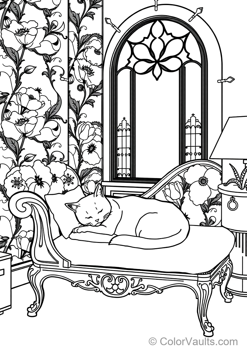 Art Nouveau Stained Glass Arch with Floral Motifs (2)