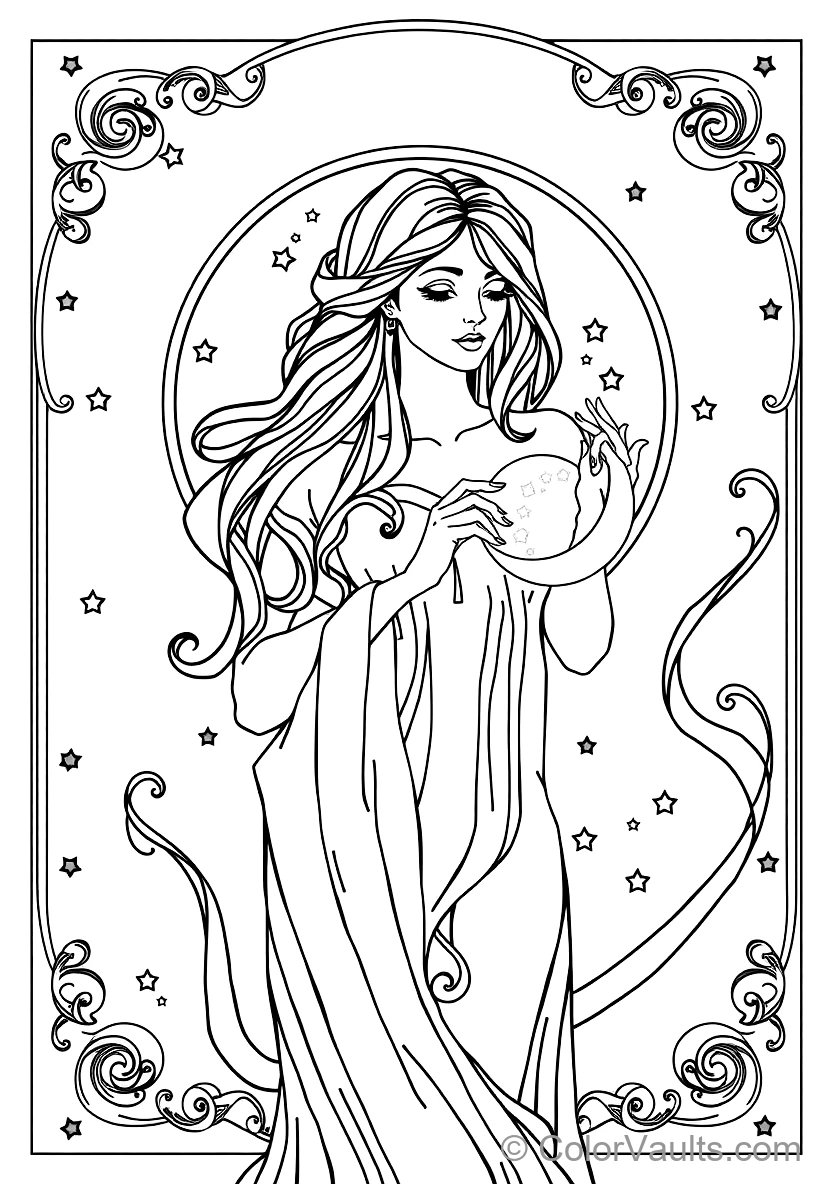 Alphonse Mucha Style Goddess of Spring and Blossoms (3)
