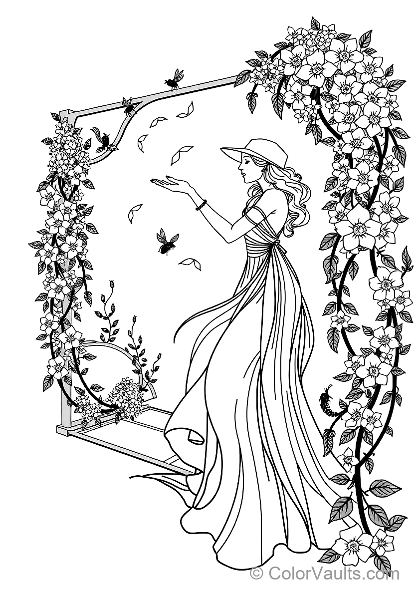 Art Nouveau Vintage Poster: Maiden in Meadow of Poppies (3)