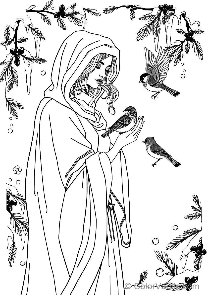 Mucha Style Celestial Maiden Holding Crescent Moon (4)