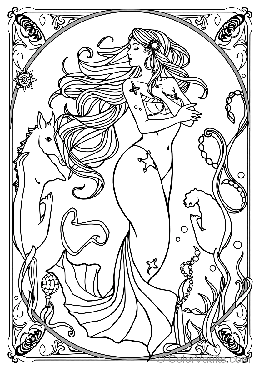 Art Nouveau Decorative Archway with Flowing Ribbons (4)