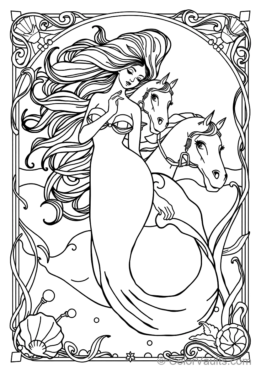 Art Nouveau Bohemian Lady with Peacock Feathers (5)