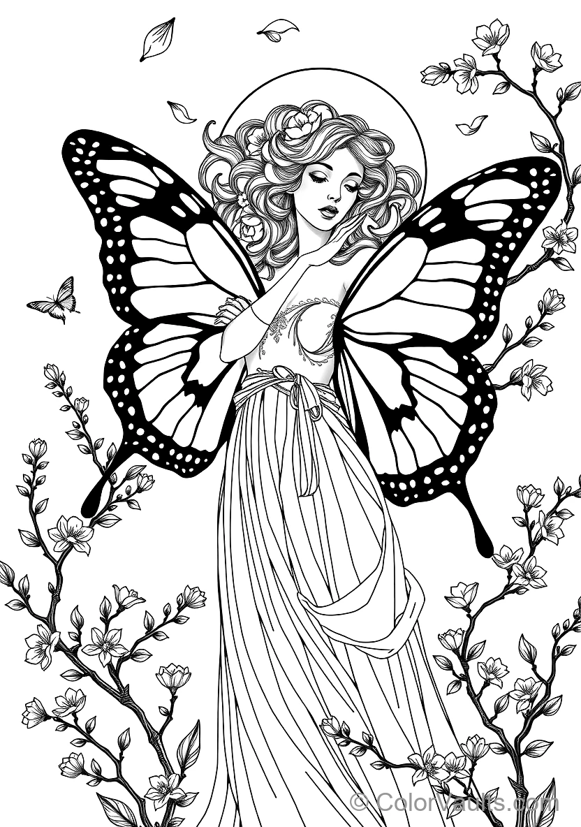 Art Nouveau Vintage Poster: Maiden in Meadow of Poppies (6)