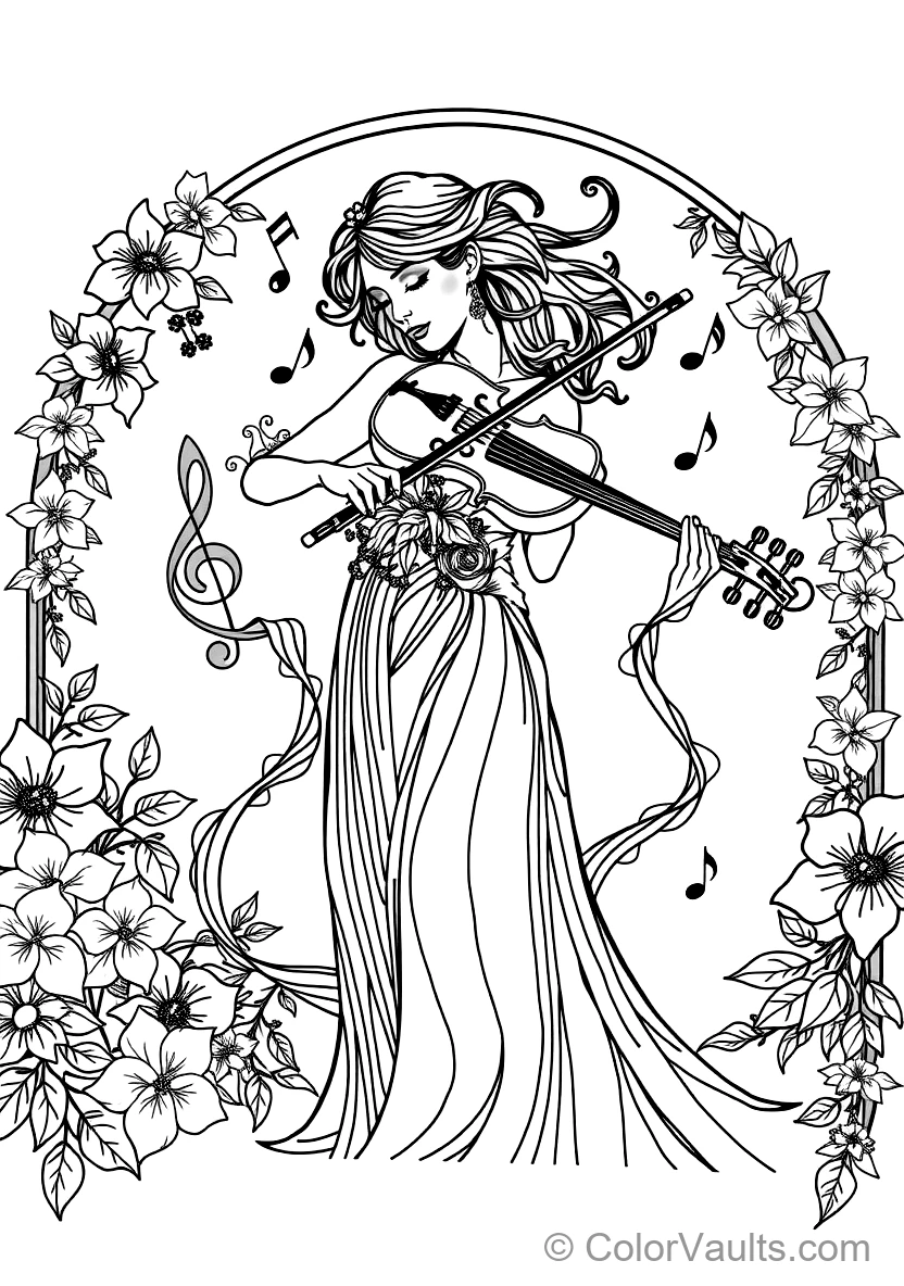 Art Nouveau Stained Glass Arch with Floral Motifs (6)