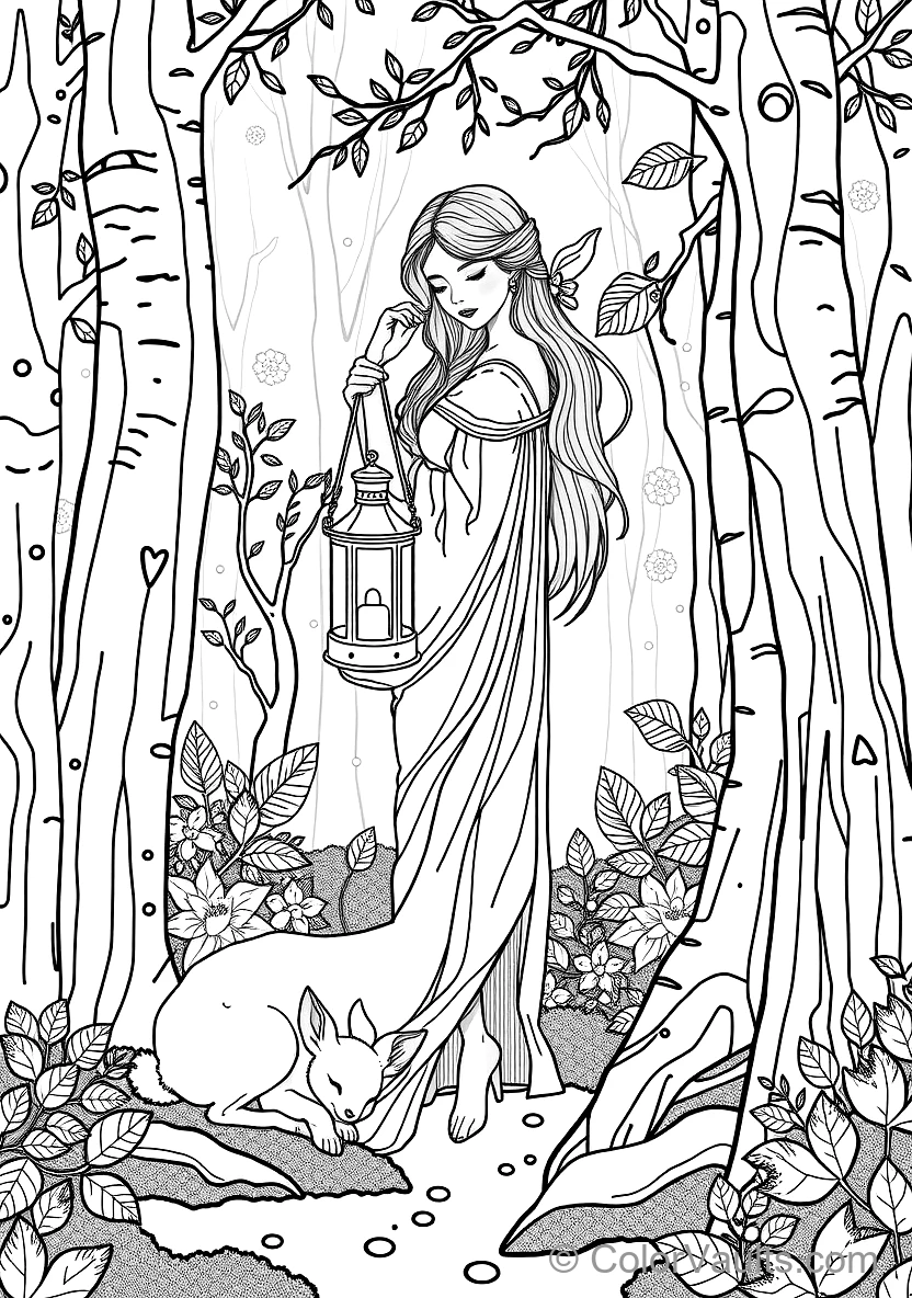 Art Nouveau Maiden Playing Harp by Willow Tree (6)