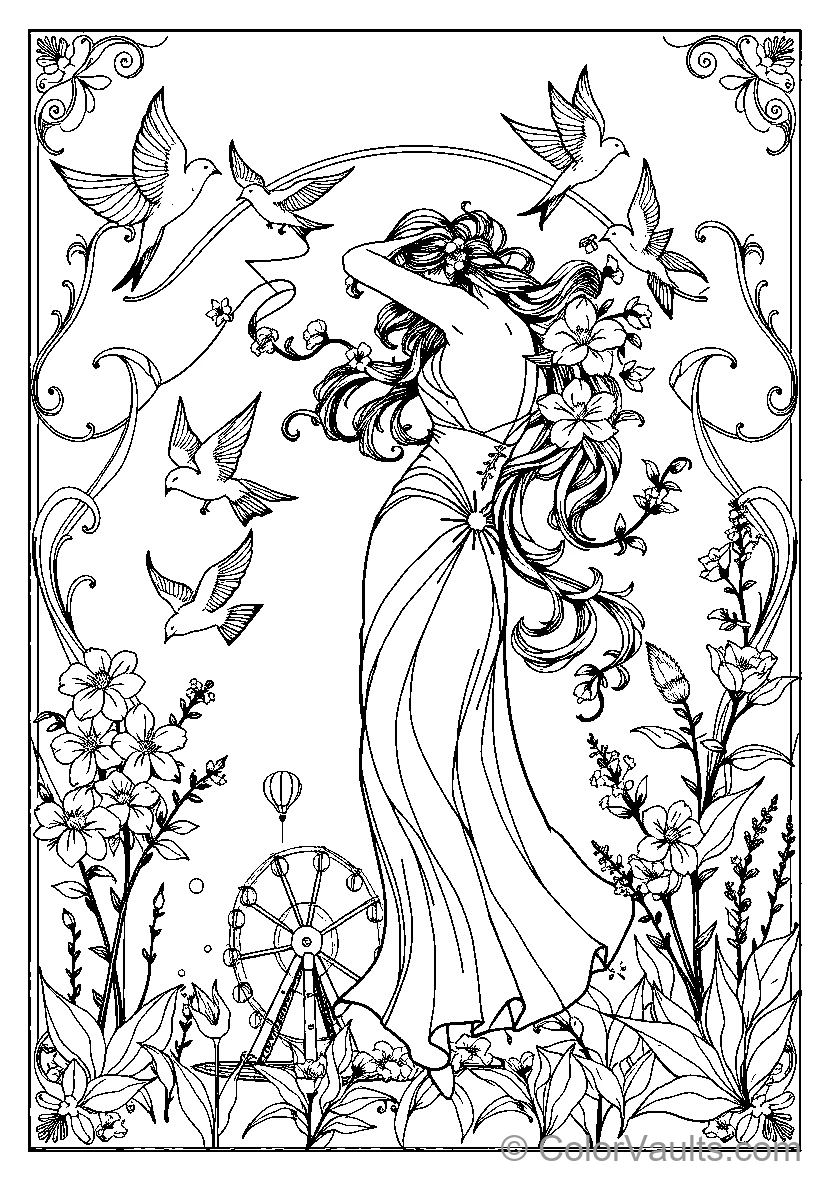Elegant Woman Amongst Nature