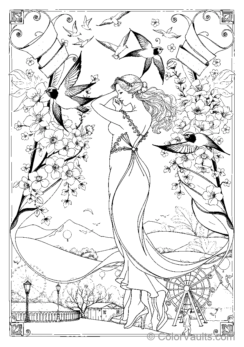 Elegant Woman Amongst Nature (Scene 3)