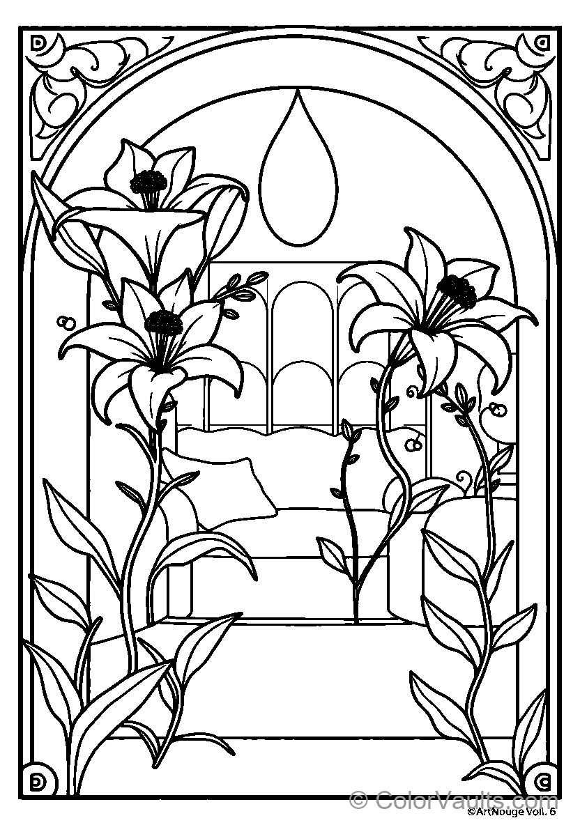 Stained Glass Lilies