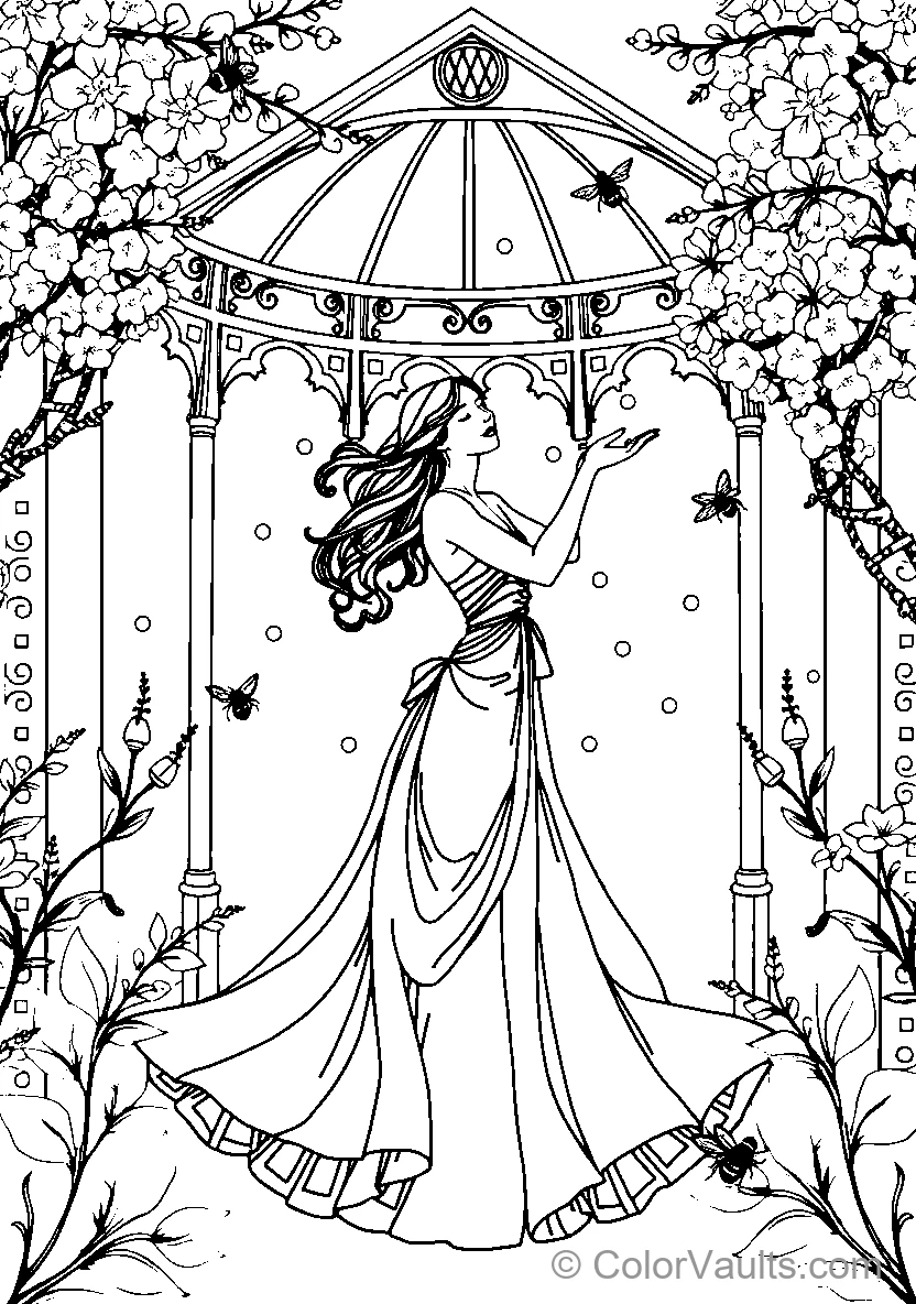 Disney Princesses At A Garden Gazebo