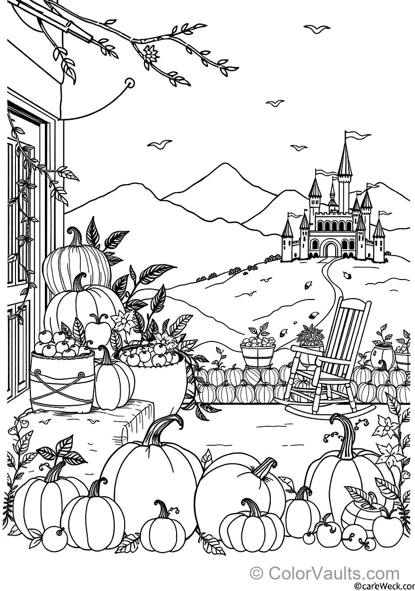 Autumn Harvest Basket Filled mit Pumpkins und Squash (2)