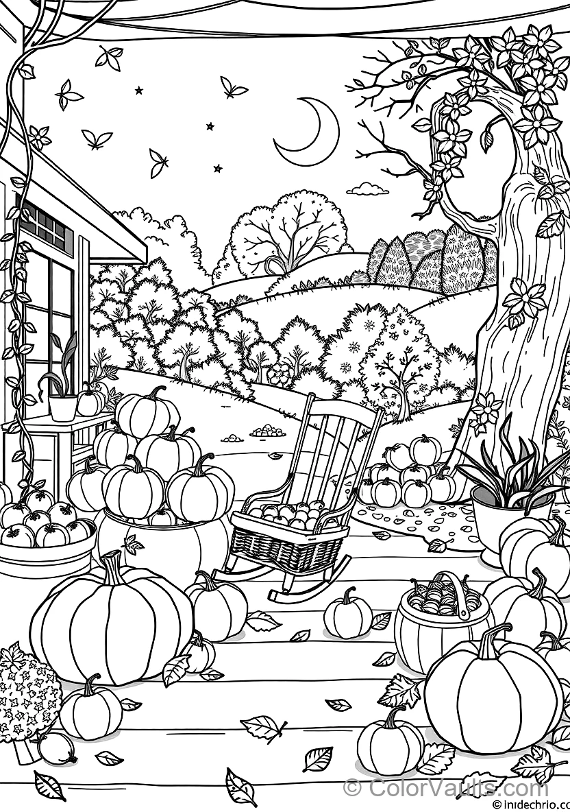 Autumn Harvest Basket Filled with Pumpkins and Squash (4)