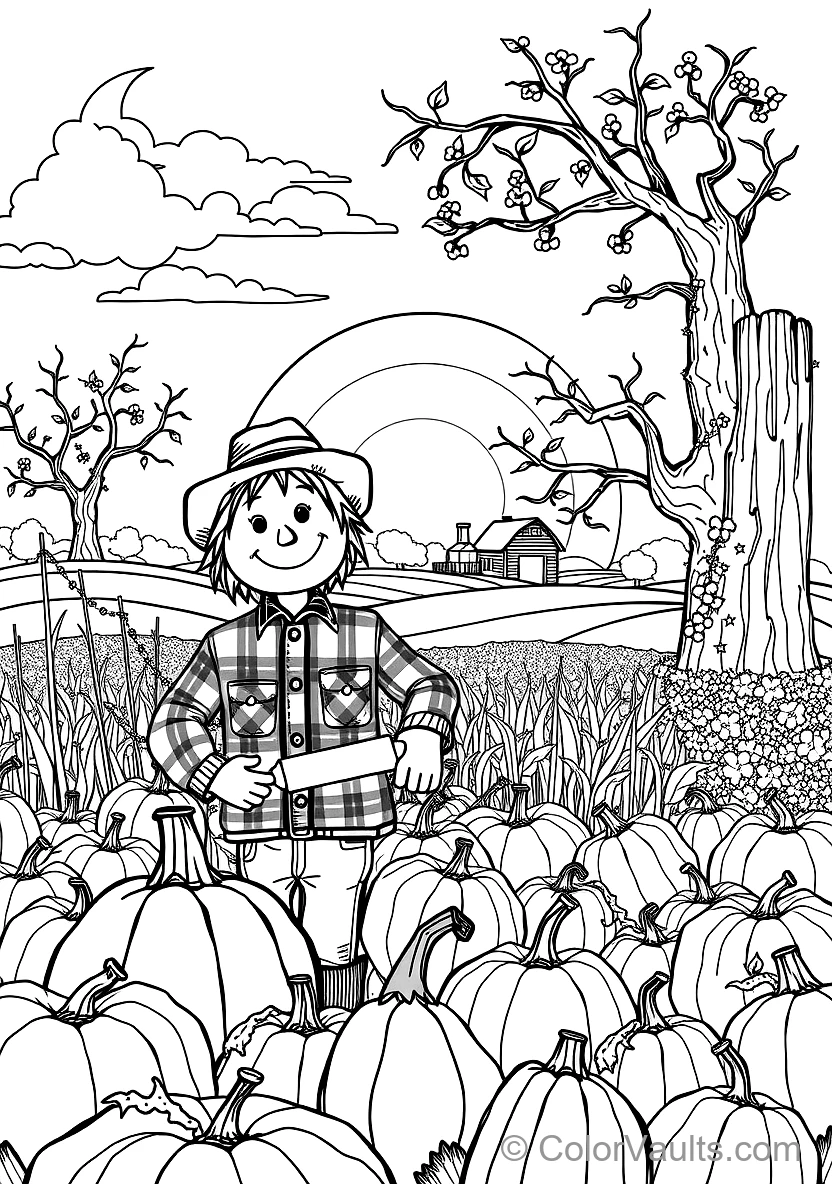 Pumpkin Patch with Big and Small Ripe Pumpkins (4)