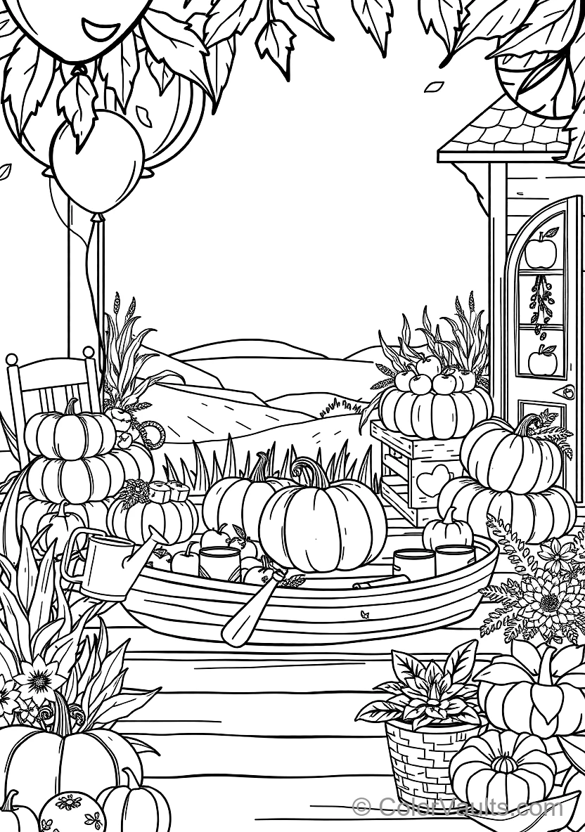Cornucopia Overflowing with Fruits, Grains and Nuts (4)