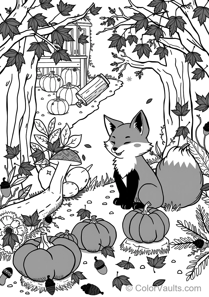 Owl Perched in Autumn Tree with Harvest Full Moon (4)