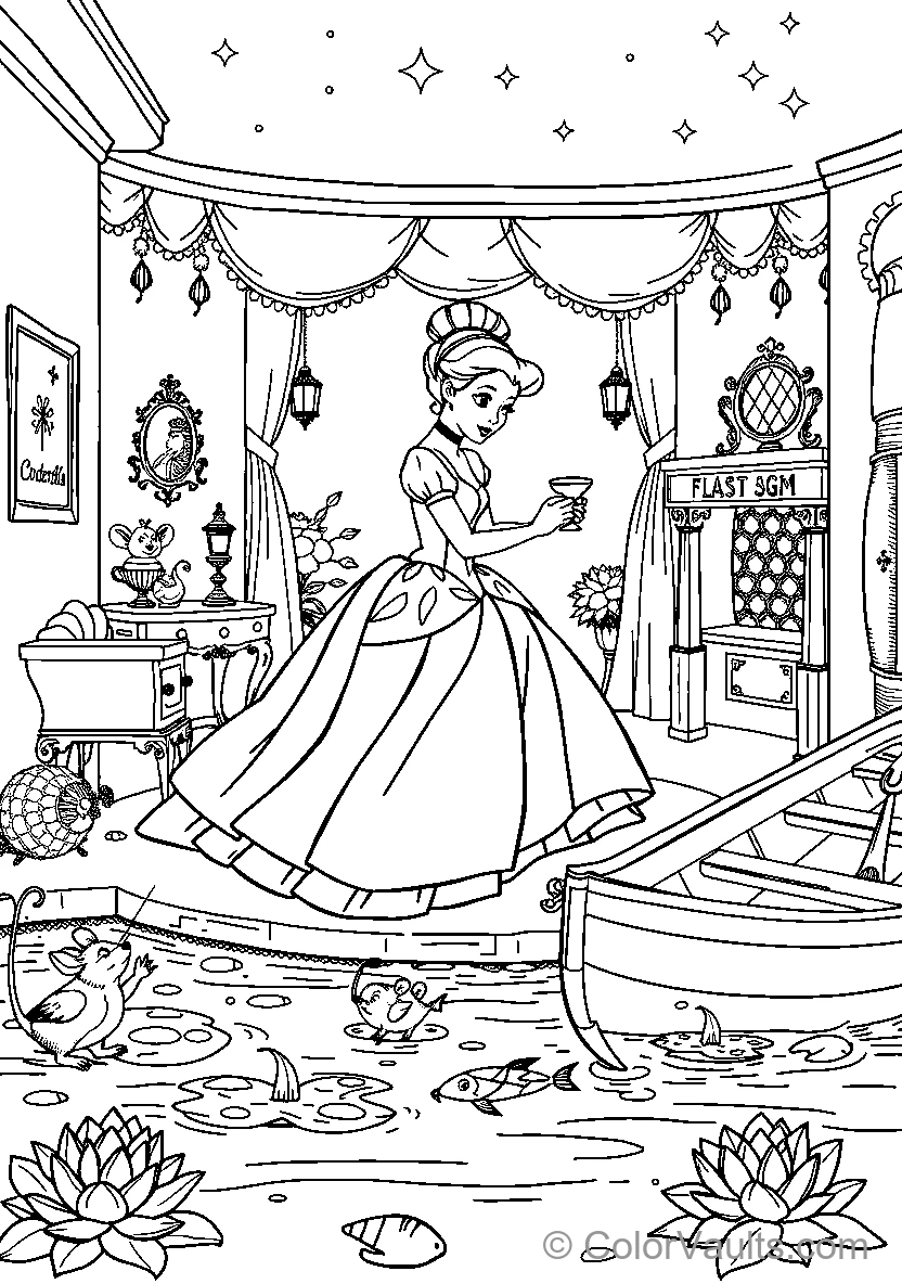 Belle In A Ball Gown With Lumiere