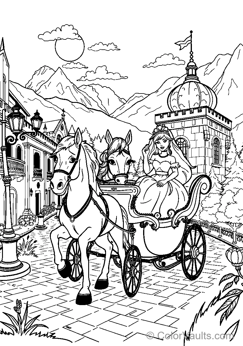 Belle In A Carriage With Horses