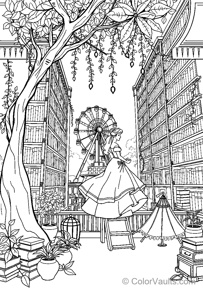Belle In A Library Setting