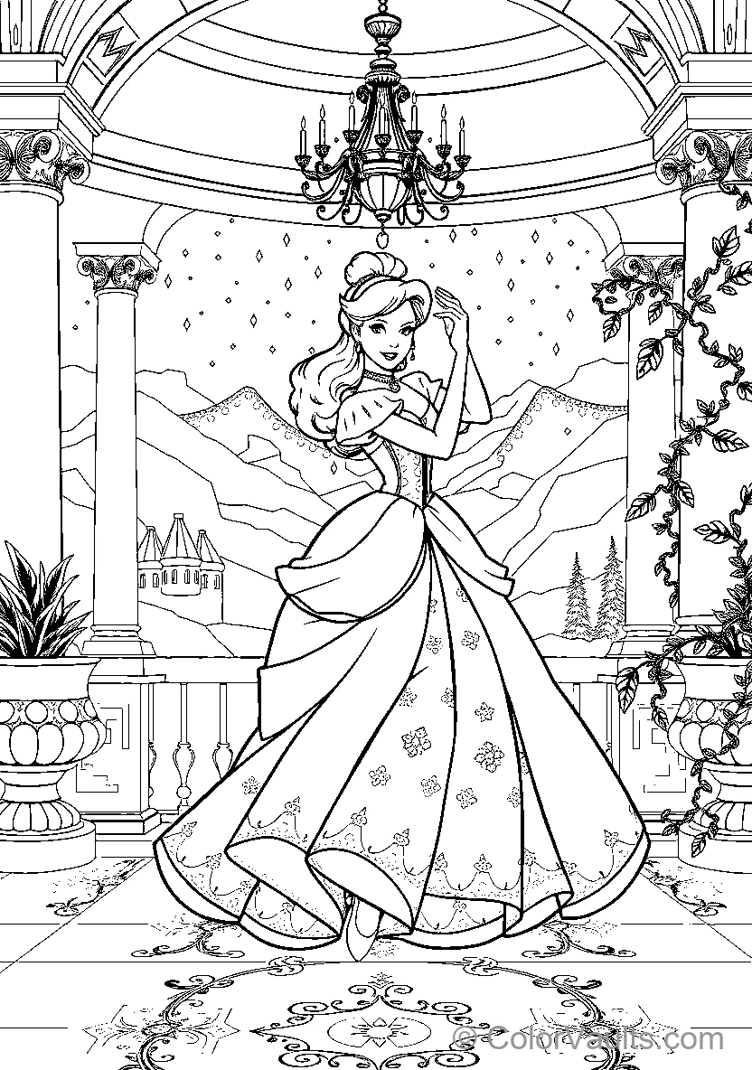 Belle In Her Castle Gown