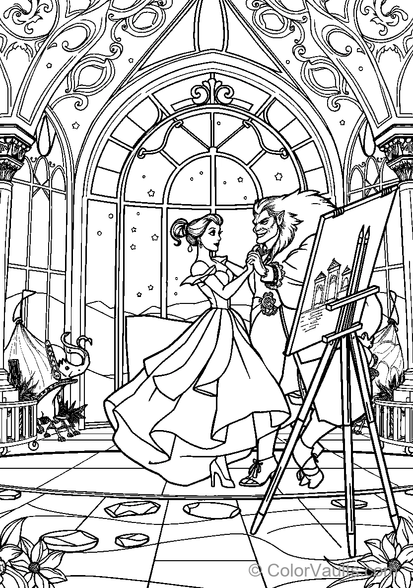 Belle Painting The Enchanted Castle