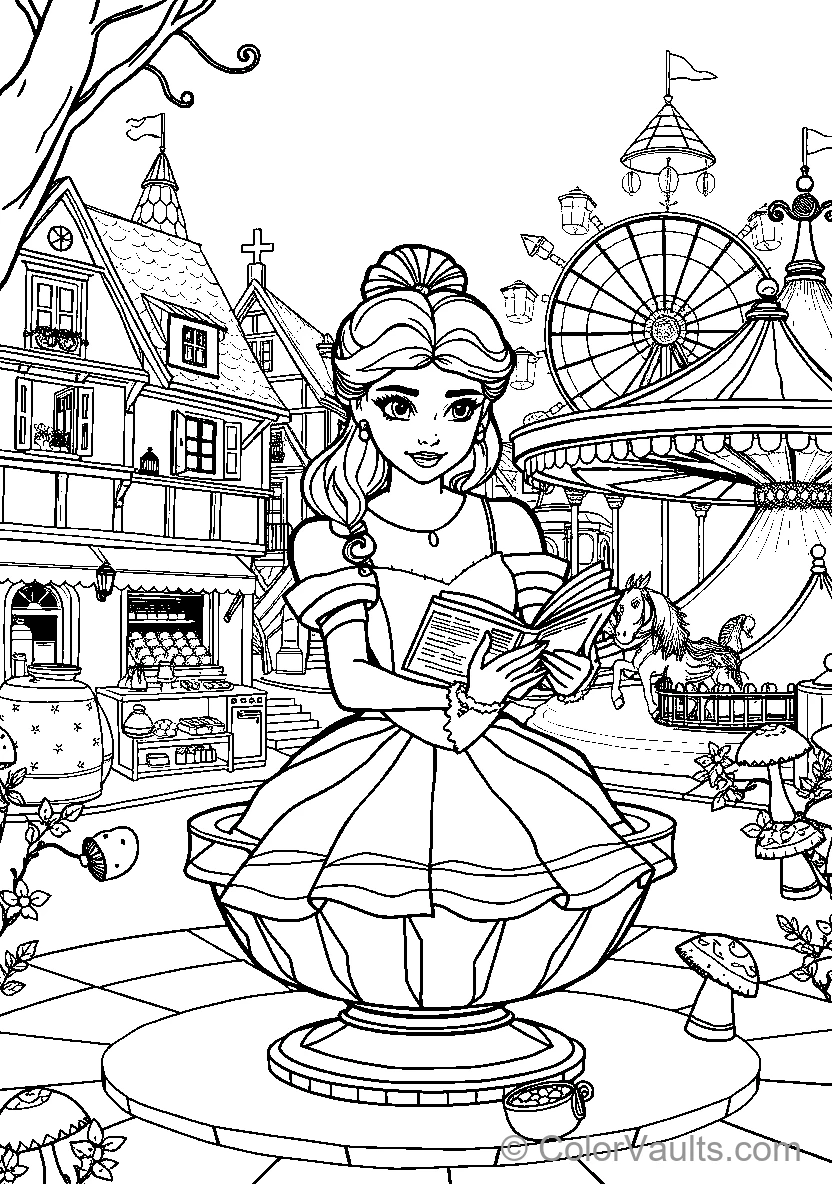Belle Reads At An Amusement Park (Scene 3)