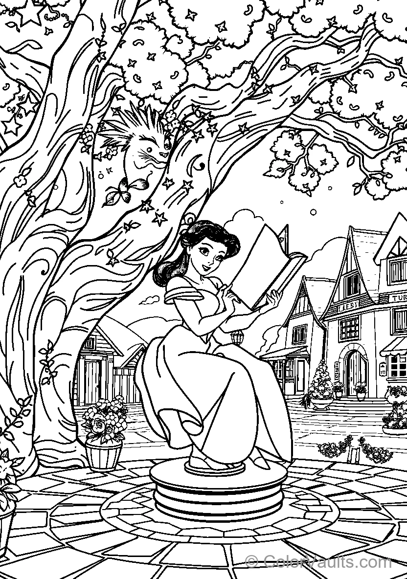 Belle Reads By The Tree