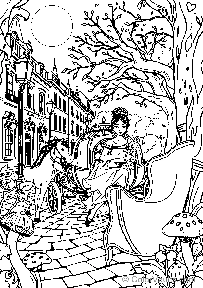 Belle Reads In Her Carriage
