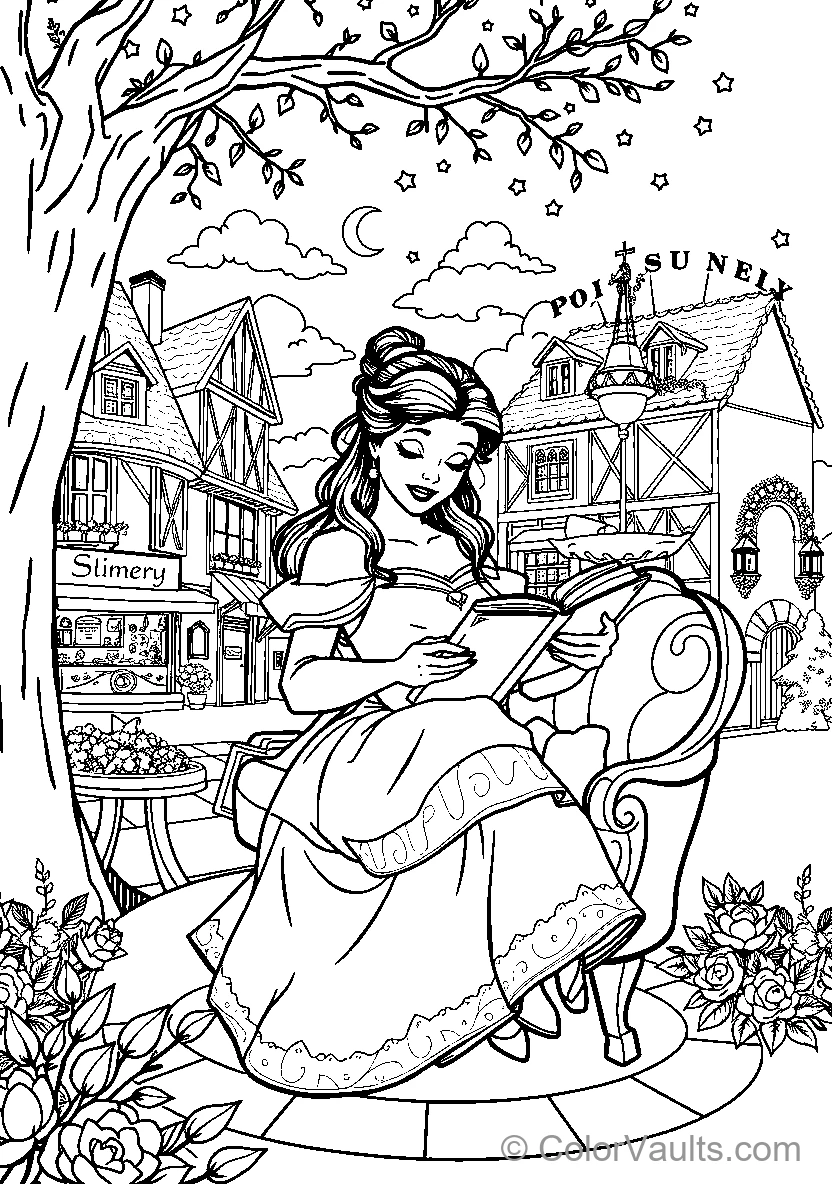 Belle Reads In Her Village