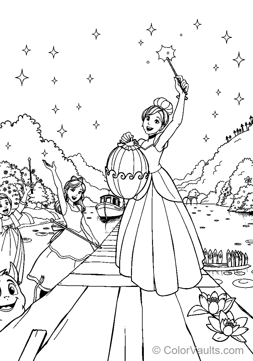 Cinderella Transforms Pumpkin Carriage