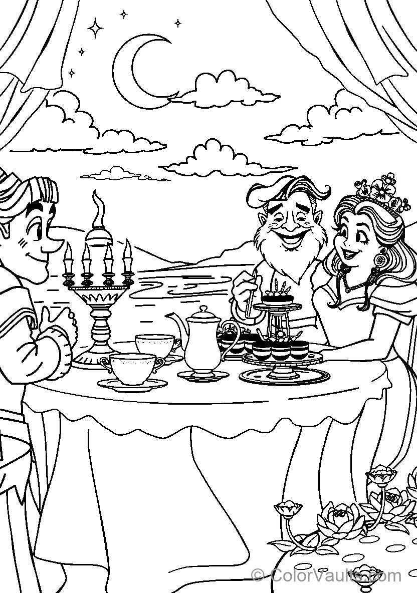 Belles Tea Party With The Beast And Cogsworth