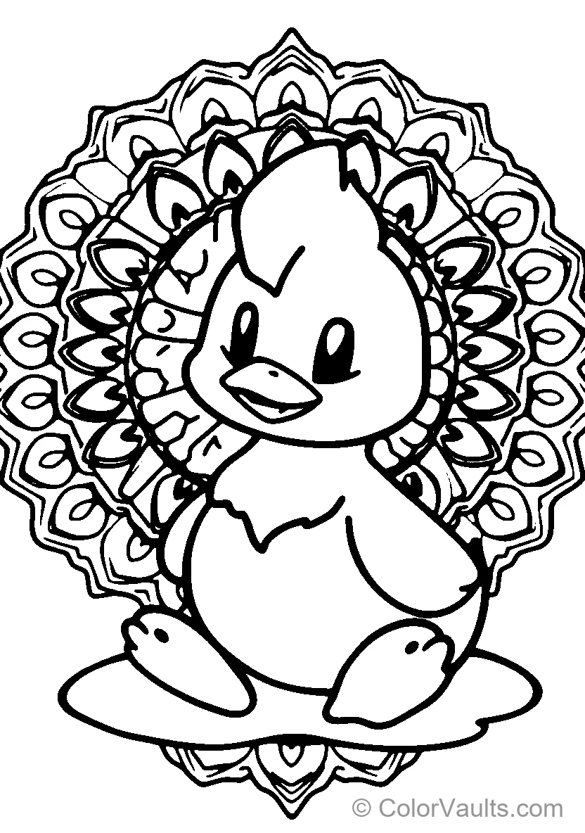 Cartoon Bird In Mandala
