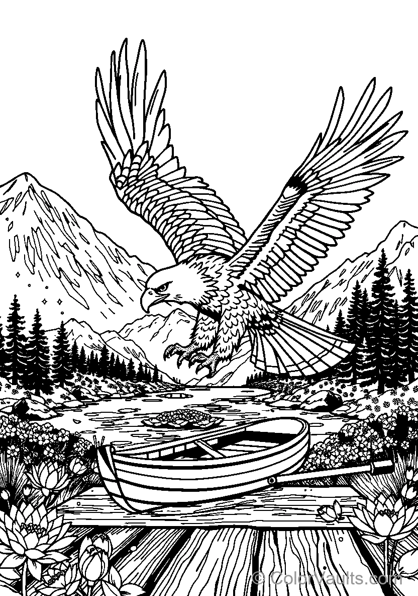 Eagle Over Boat
