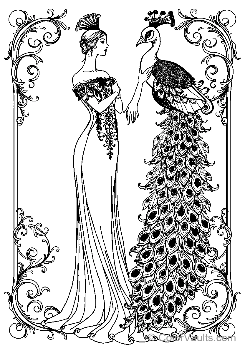 Elegant Woman With Peacock (Scene 5)