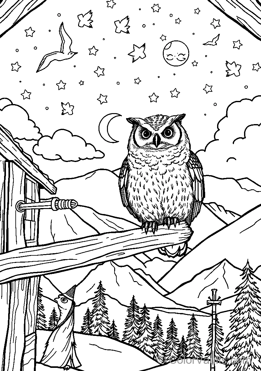 Owl Night Sky