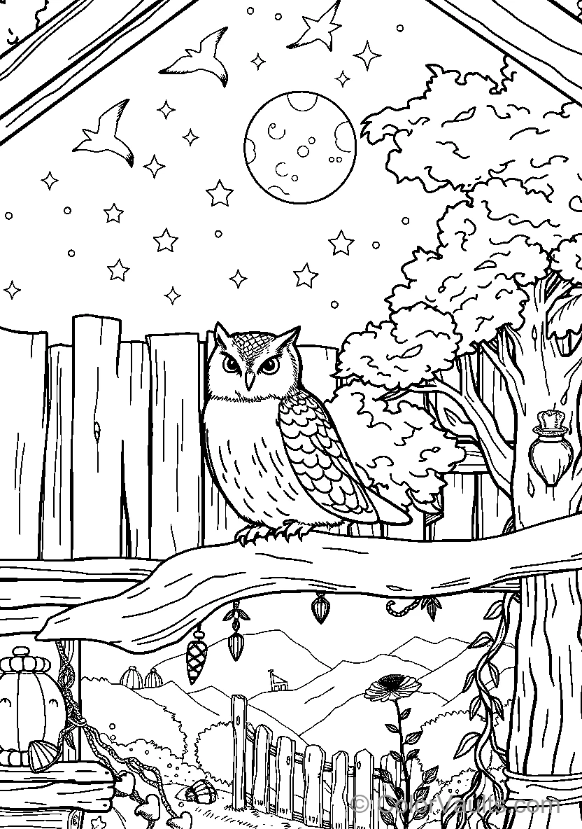 Owl Night Sky (Scene 3)