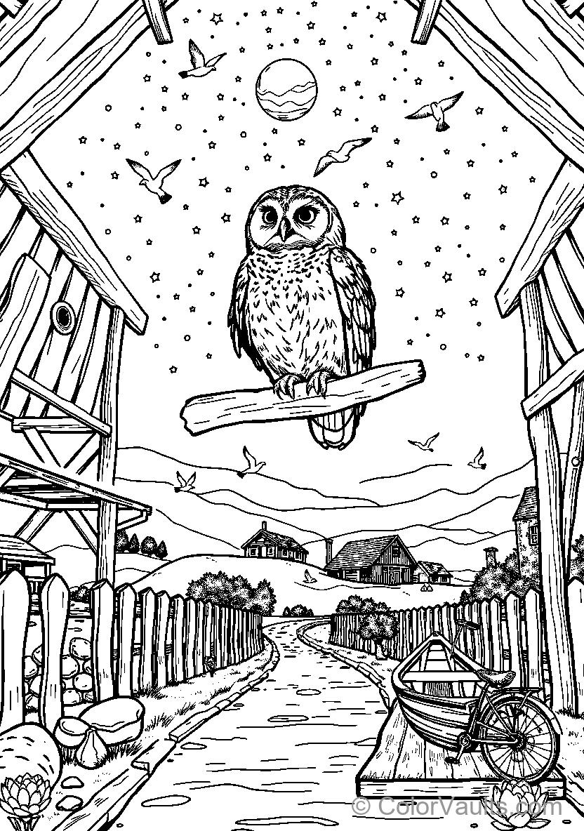 Owl Night Sky (Scene 5)
