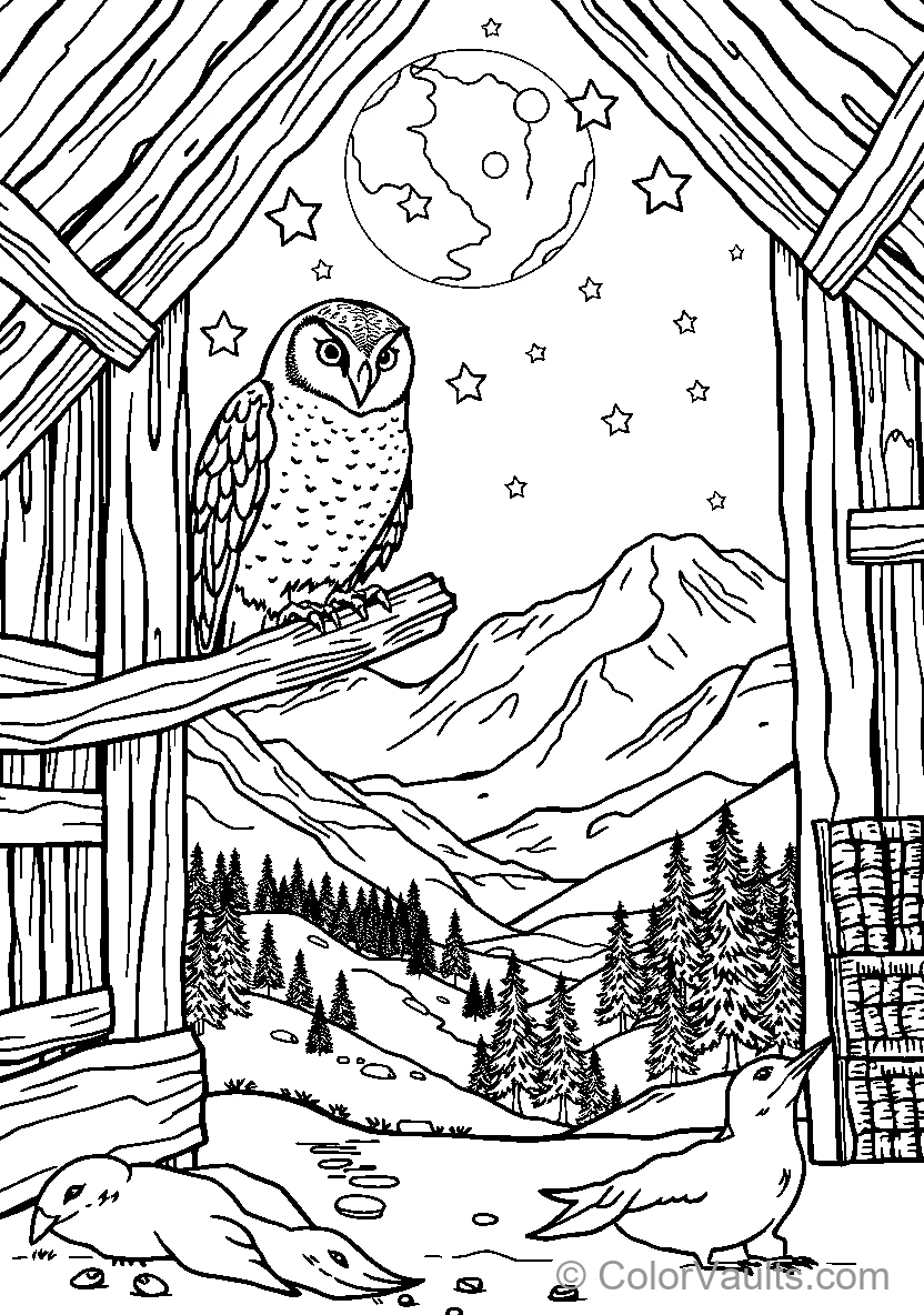 Owl Night Sky Adventure
