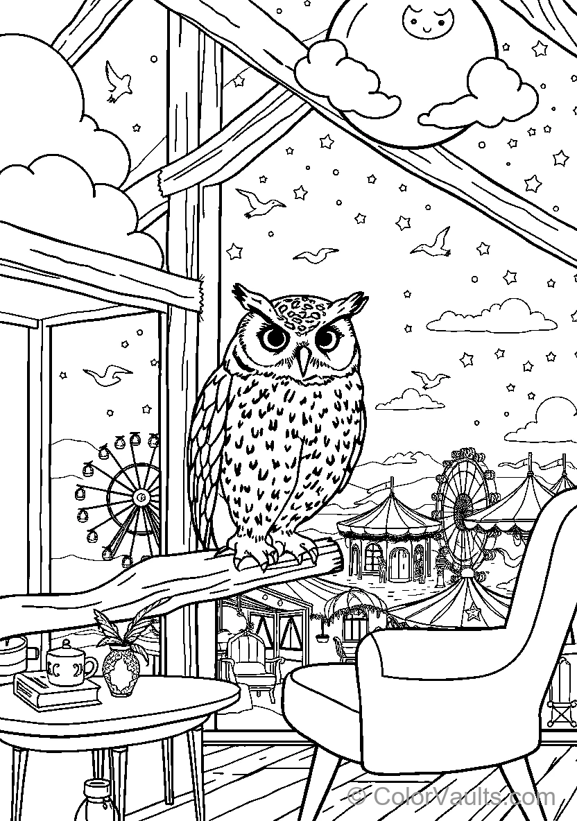 Owl At An Amusement Park (Scene 3)