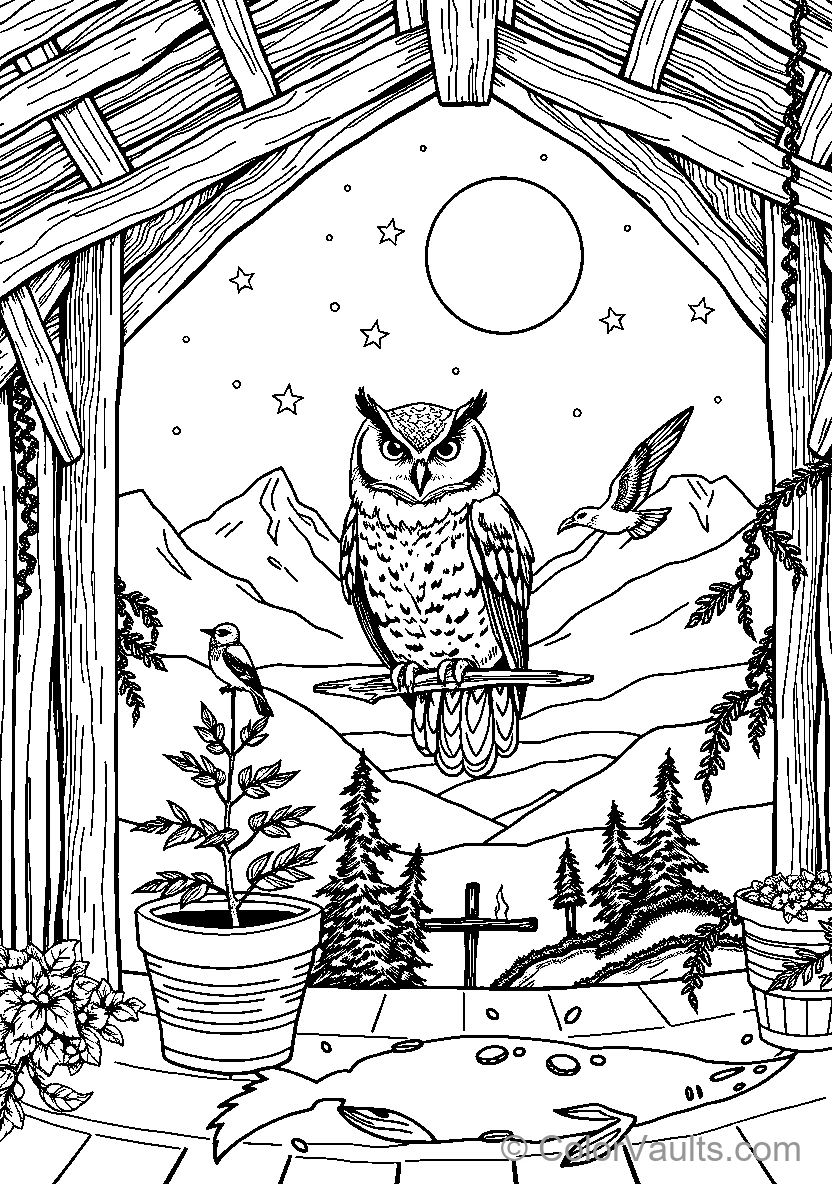 Owl In Nature Setting