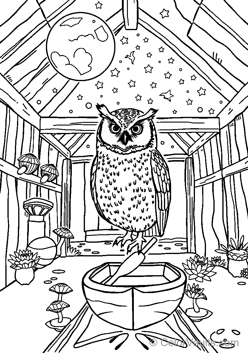 Owl In A Witchs Hut