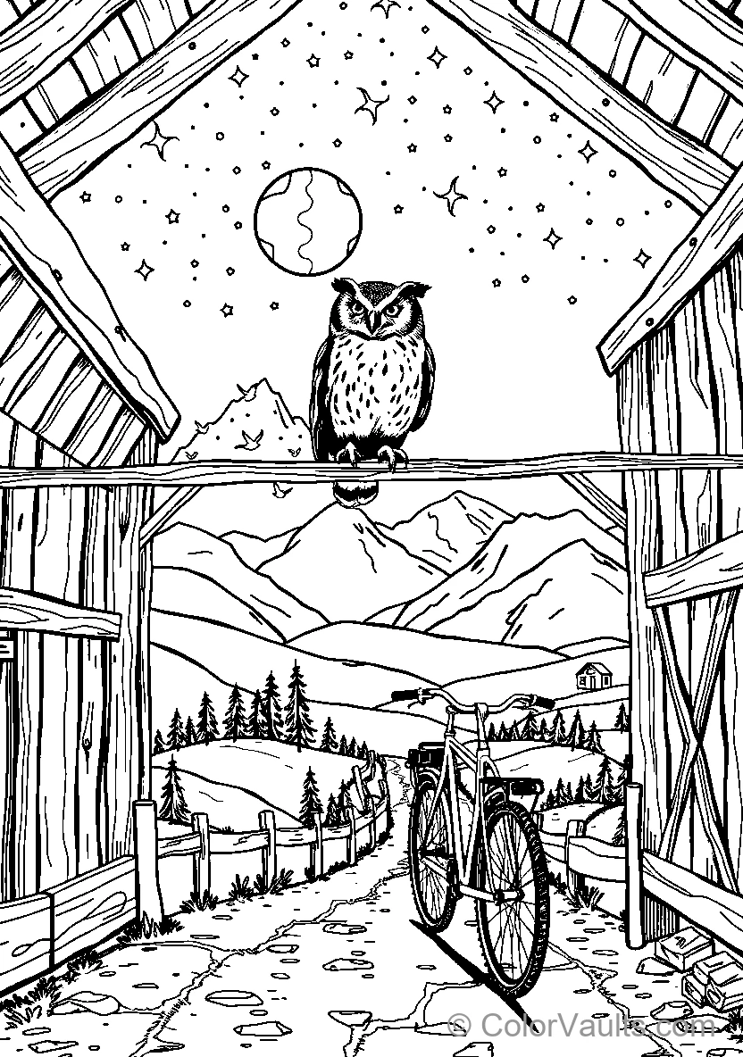 Owl Perched At Night (Scene 15)