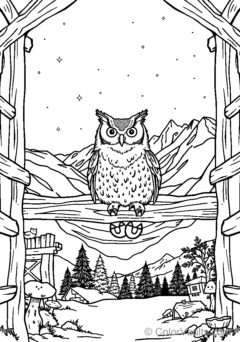 Owl Perched In Nature