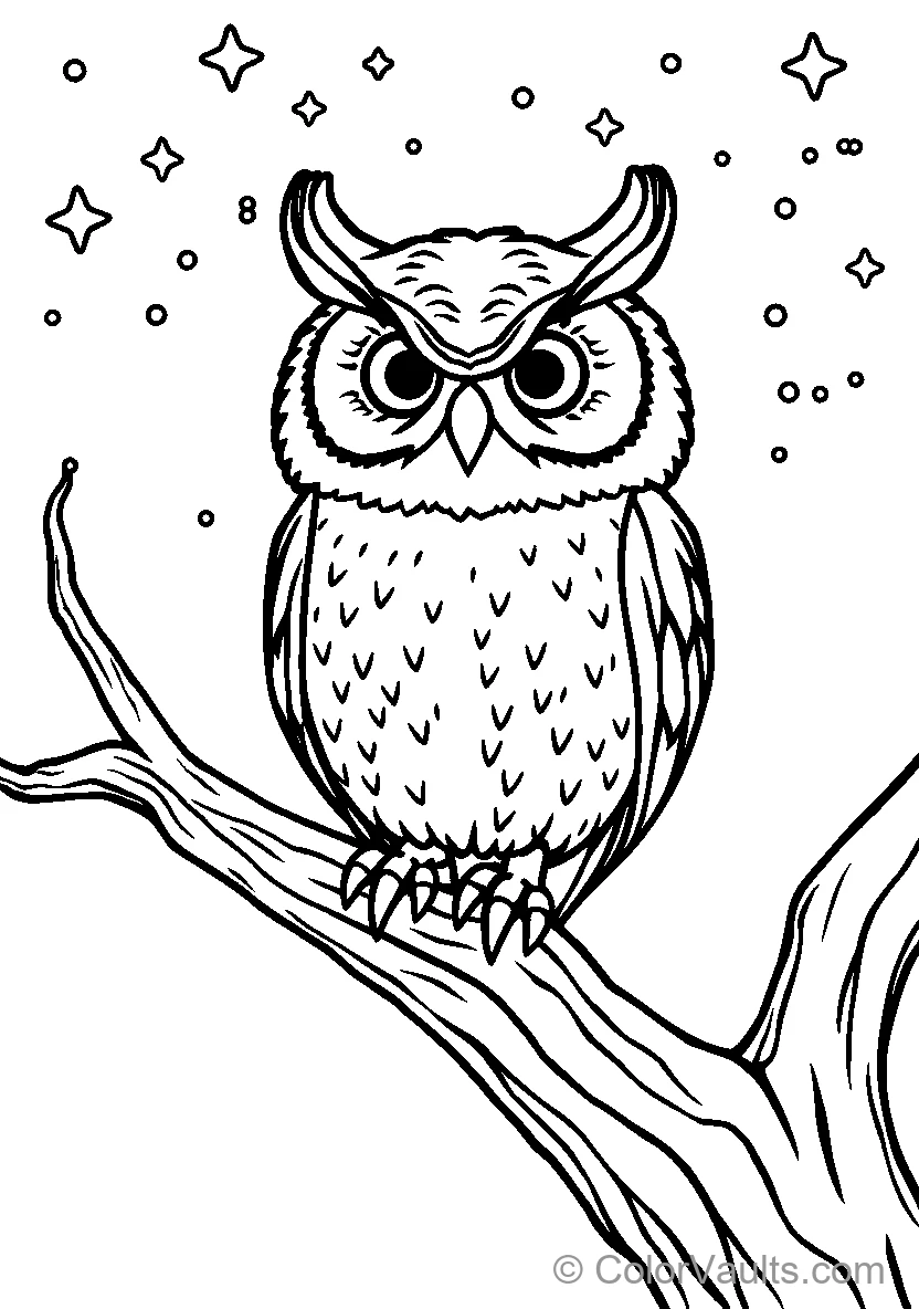 Owl Perched On A Branch