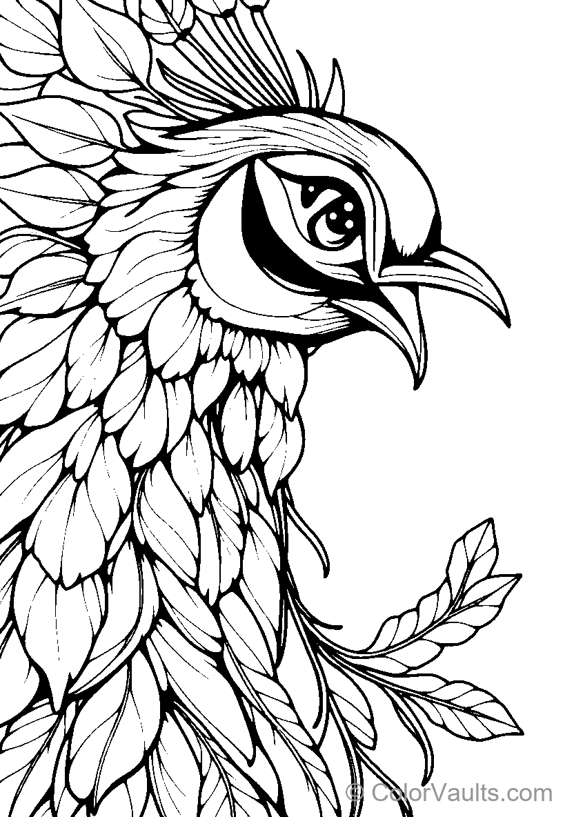 Stylized Feathered Bird