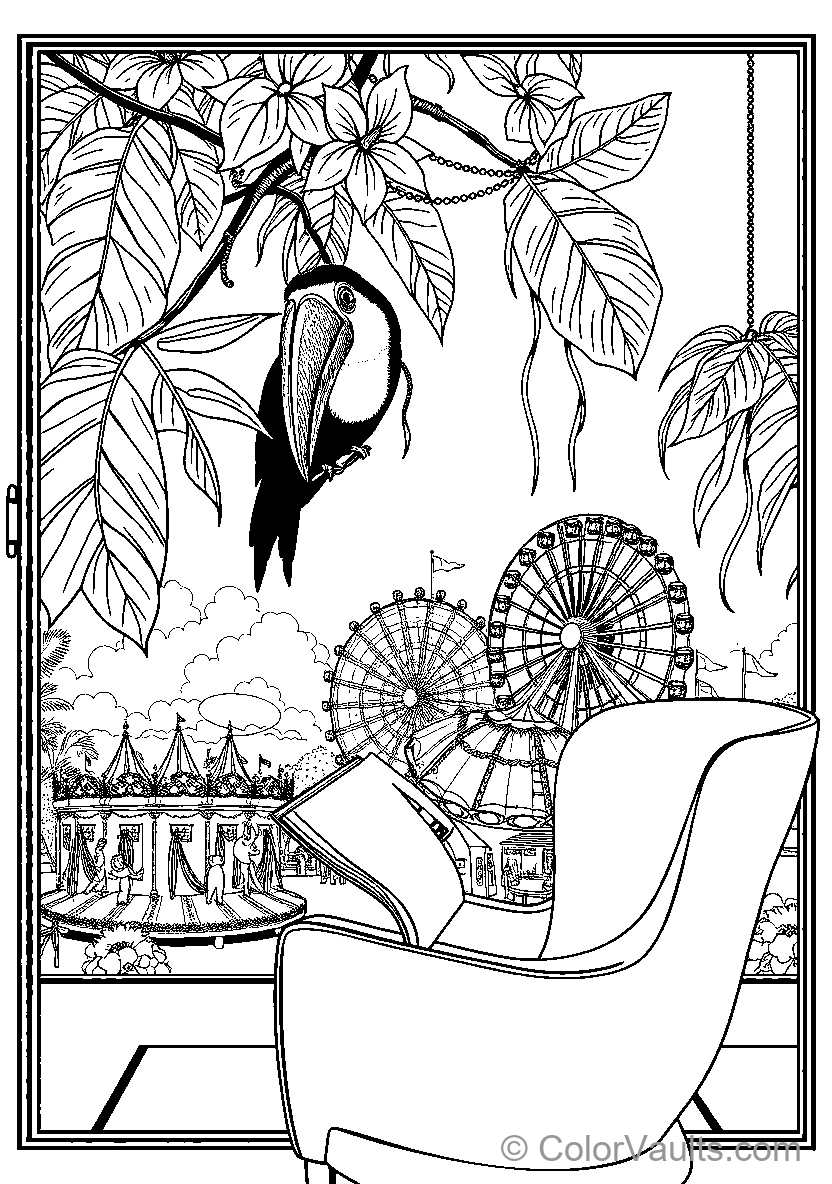 Toucan Bird At An Amusement Park