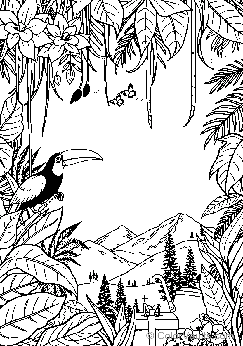 Toucan In Tropical Forest