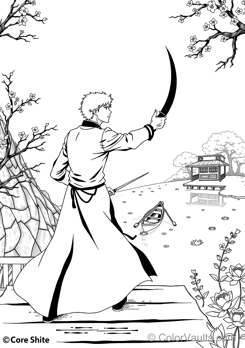 Ichigo Kurosaki in Bankai Form Tensa Zangetsu (Scene 3)