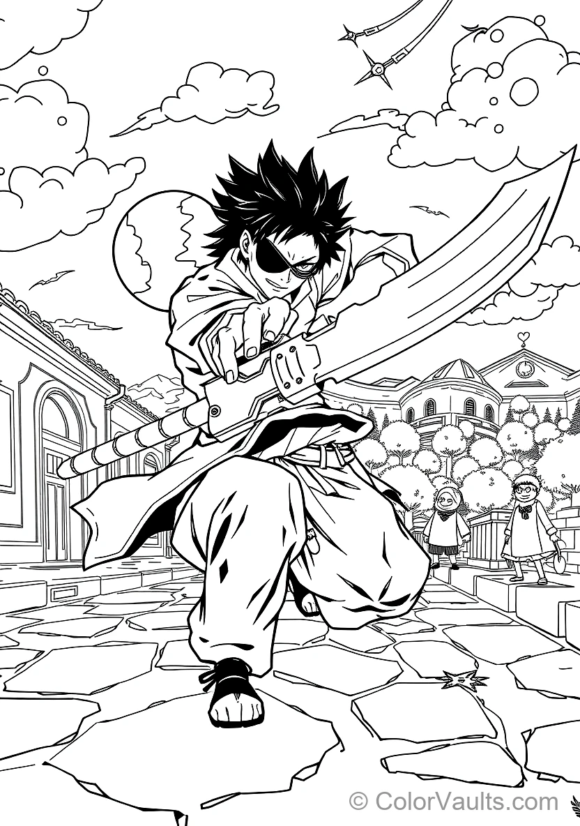 Kenpachi Zaraki with Spiked Bell Hair and Eyepatch (Scene 5)